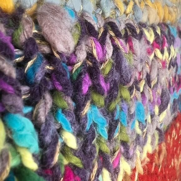 Hot & Delicious Boho Multi color Knit Cardigan Swearer Jacket Size XS - Picture 8 of 12